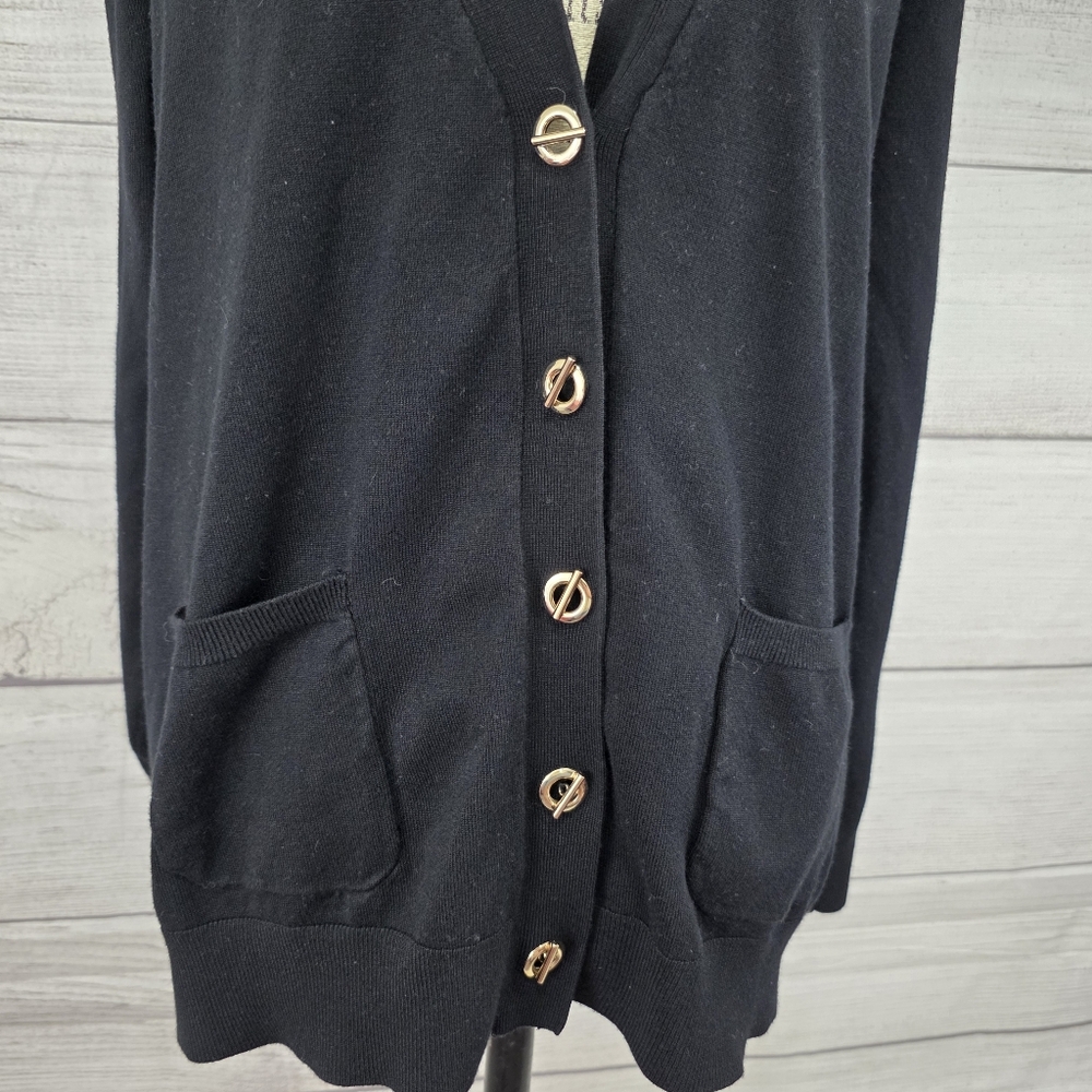 Grace Elements Black Women's Boyfriend Cardigan - Picture 3 of 6